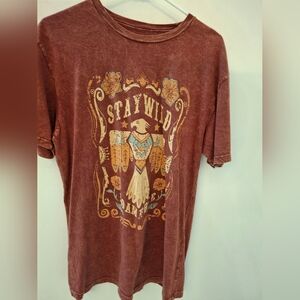 Brown Graphic Long Sleeve Shirt